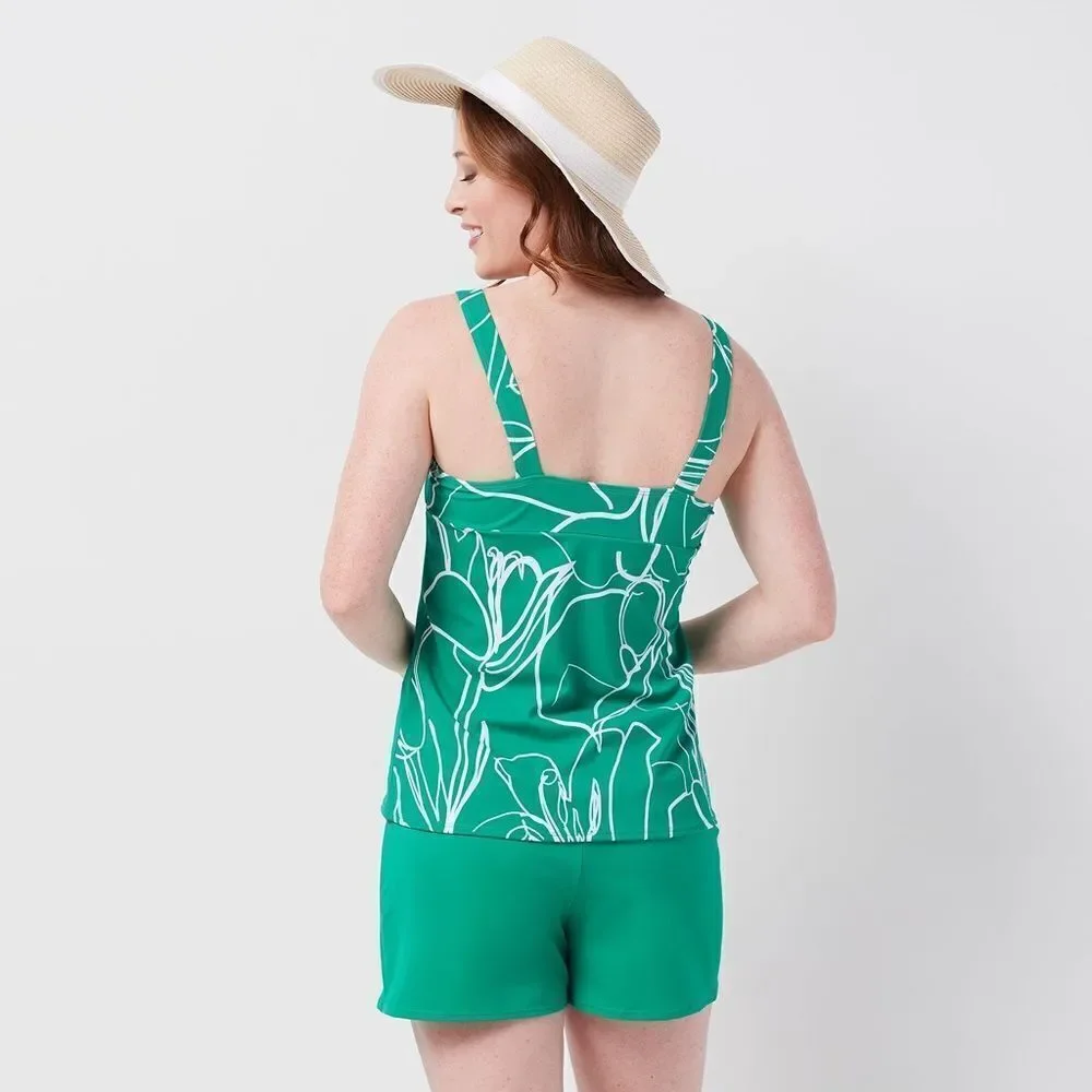 Denim & Co. Beach Tankini Short Set